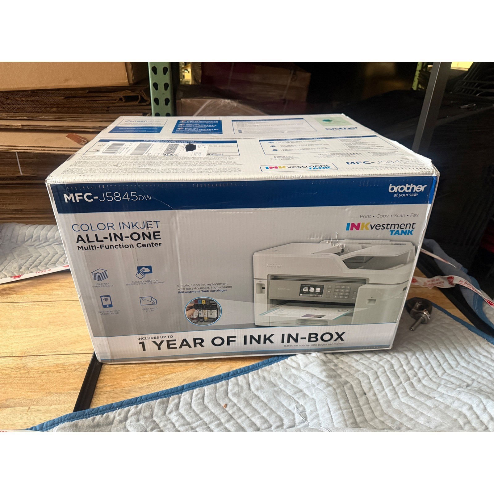 Brother MFC-J5845DW Printer White New INKvestment Tank All-In-One