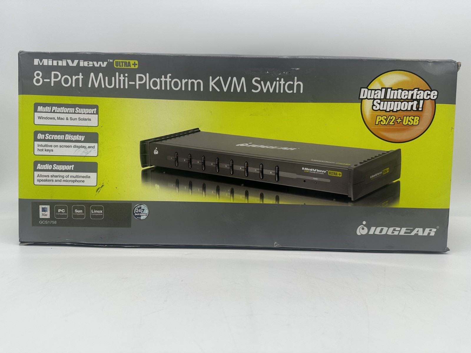 NEW - IOGEAR Miniview ULTRA 8 Port KVM Switch GCS138 Video Signal Enhance