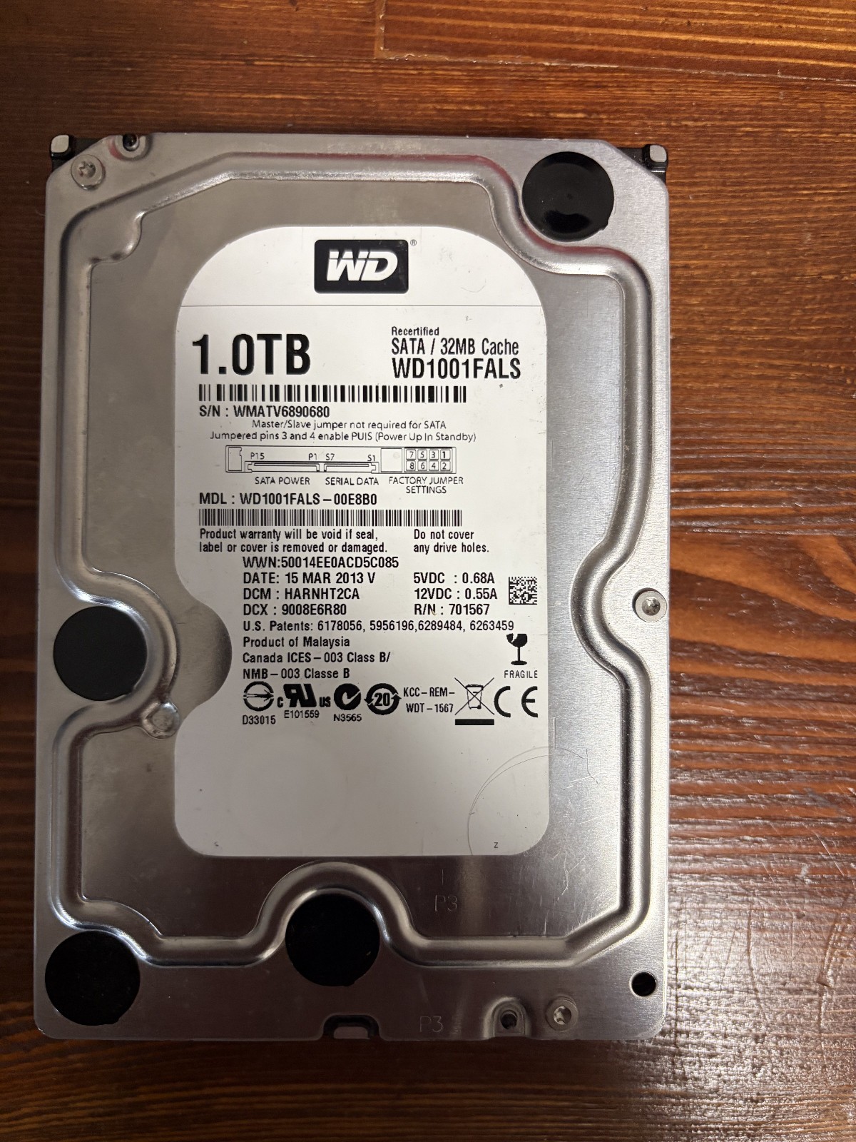 Western Digital Caviar Black 1TB Internal 7200RPM 3.5" (WD1001FALS) HDD