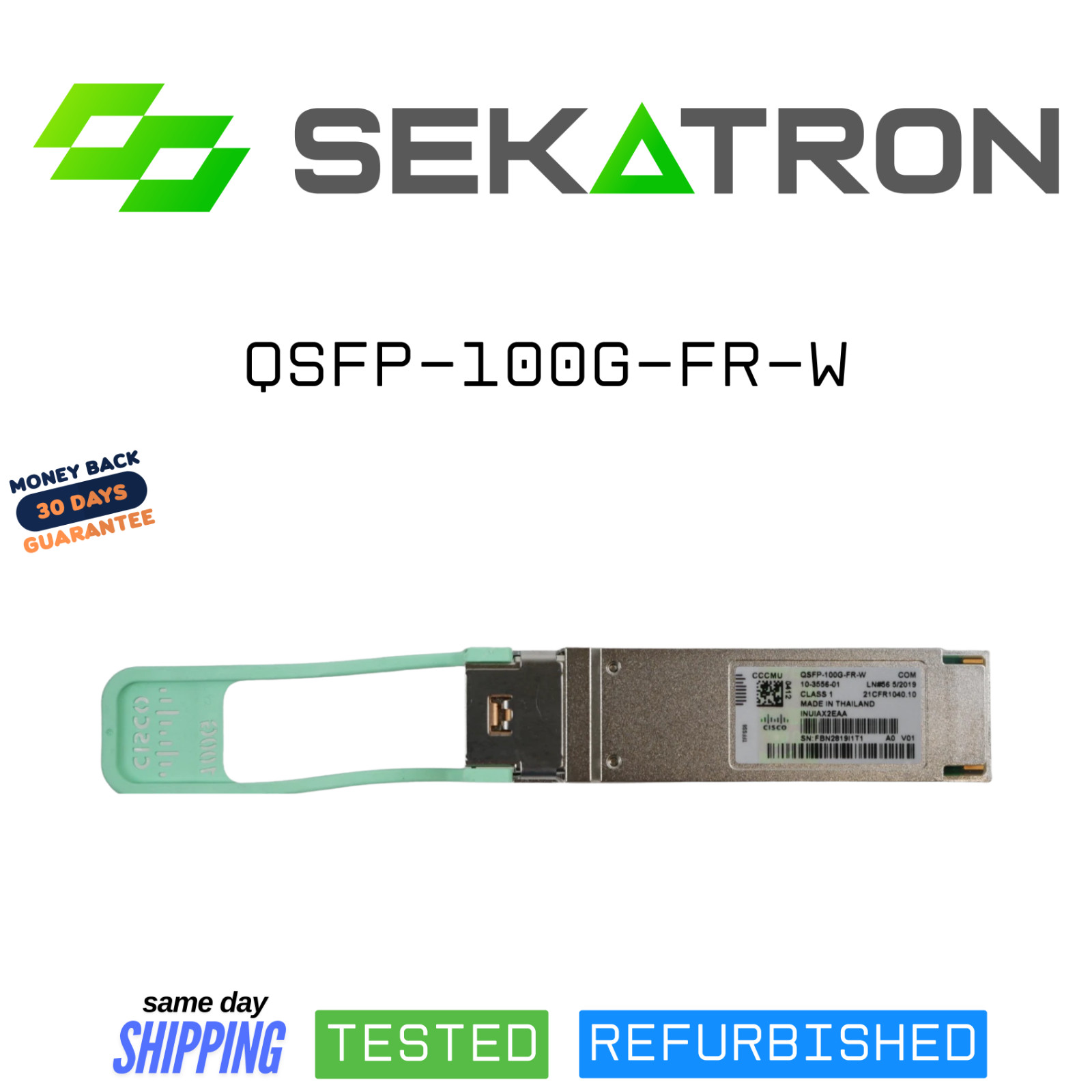 🔌 Cisco QSFP-100G-FR-W • 100GBASE-FR • 1310 nm • 2 km • USED • Tested