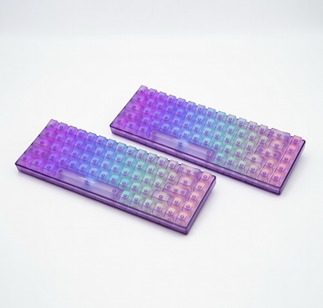 Higround Crystal Amethyst Basecamp 65% Mechanical Keyboard, White Flame 2 PACK