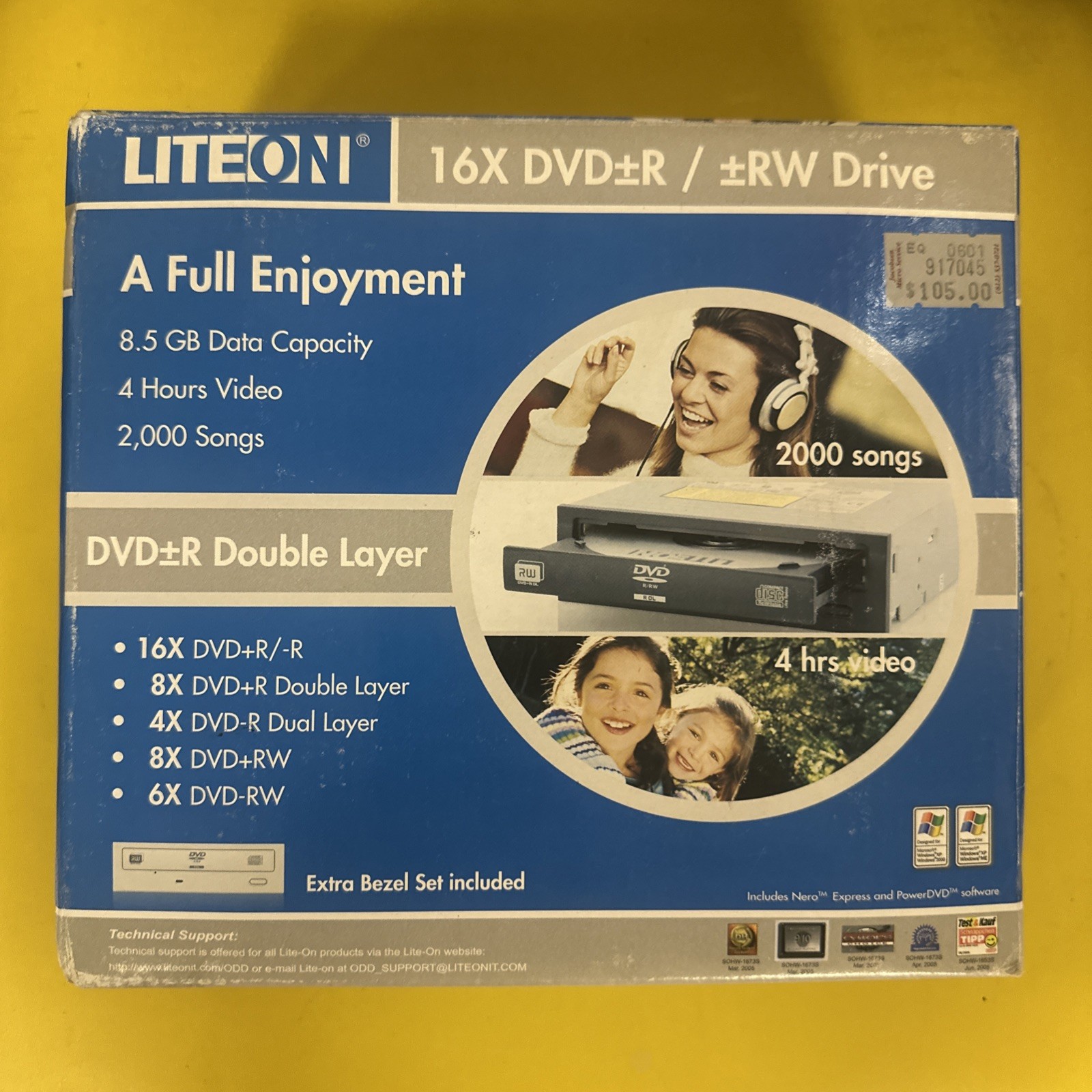 Lite-On SHW-1635SX05C External USB DVD+-RW DL Burner Drive 16X Open Box 🐶