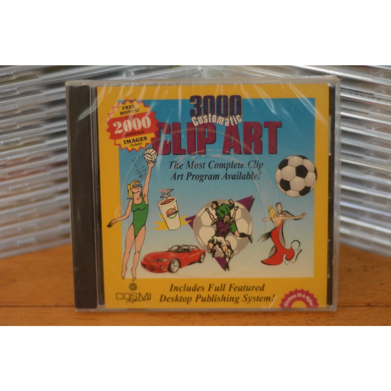 Vintage 1995 Cosmi 3000 Customatic Clip Art CD-ROM DR-680 Sealed Windows PC