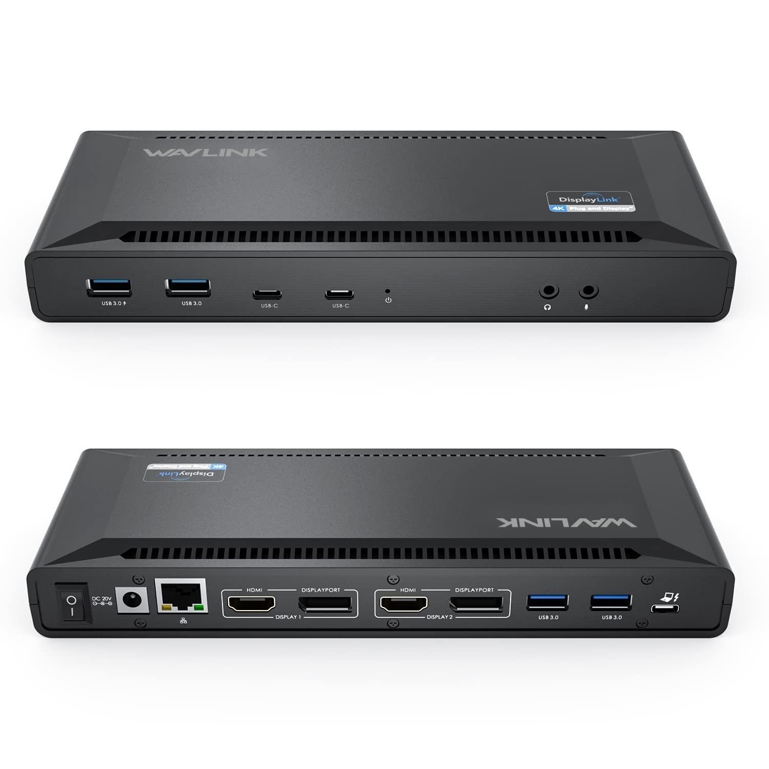 WAVLINK DisplayLink Laptop Docking Station - Dual Monitors 5K/4K@60Hz, 100W C...