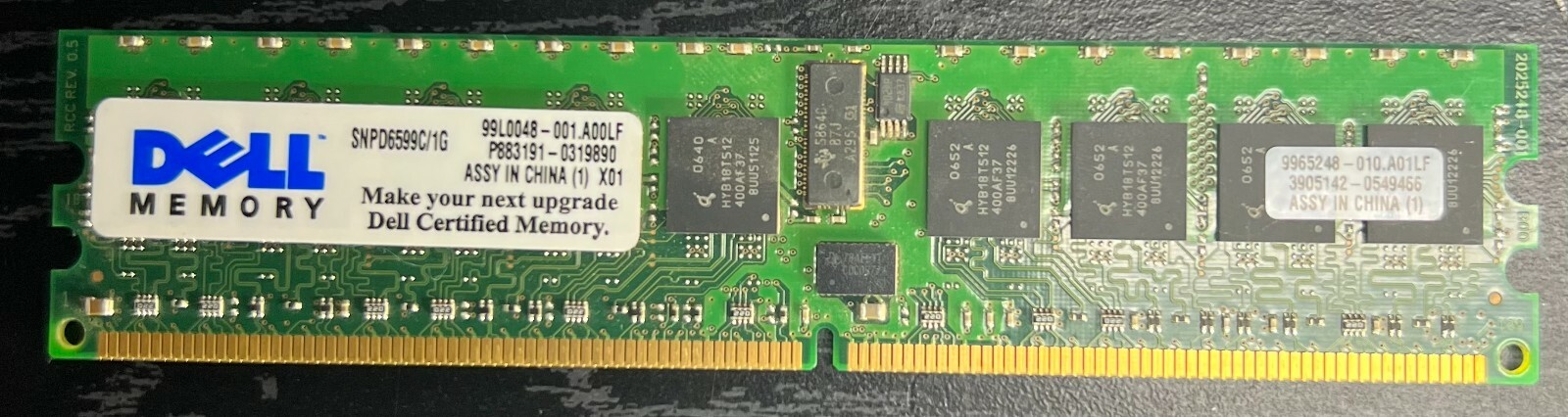 Dell 1GB PC2-3200R DDR2-400 1RX4 ECC SNPD6599C/1G
