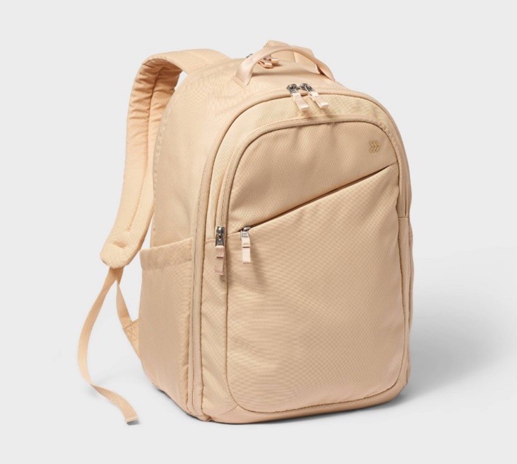 All In Motion Cream Water Resistant Backpack Fits 17” Laptop
