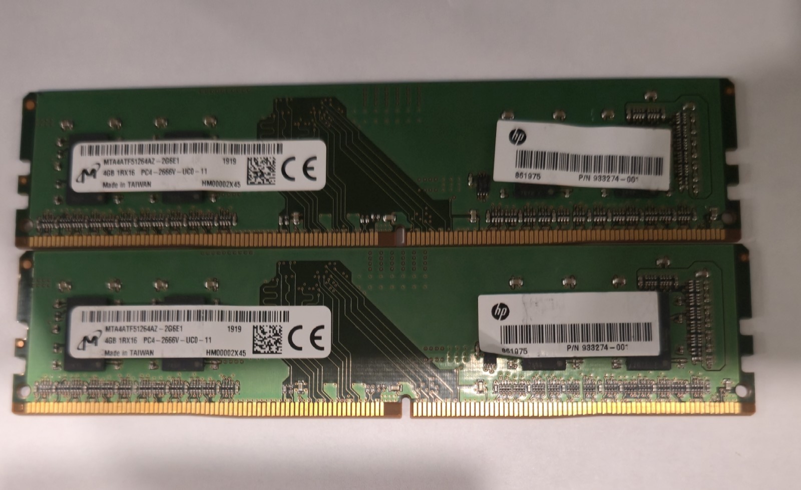 OEM 8GB (2x4GB PAIR) Micron DDR4 UDIMM 2666 MHz  Desktop RAM CT4G4DFS6266