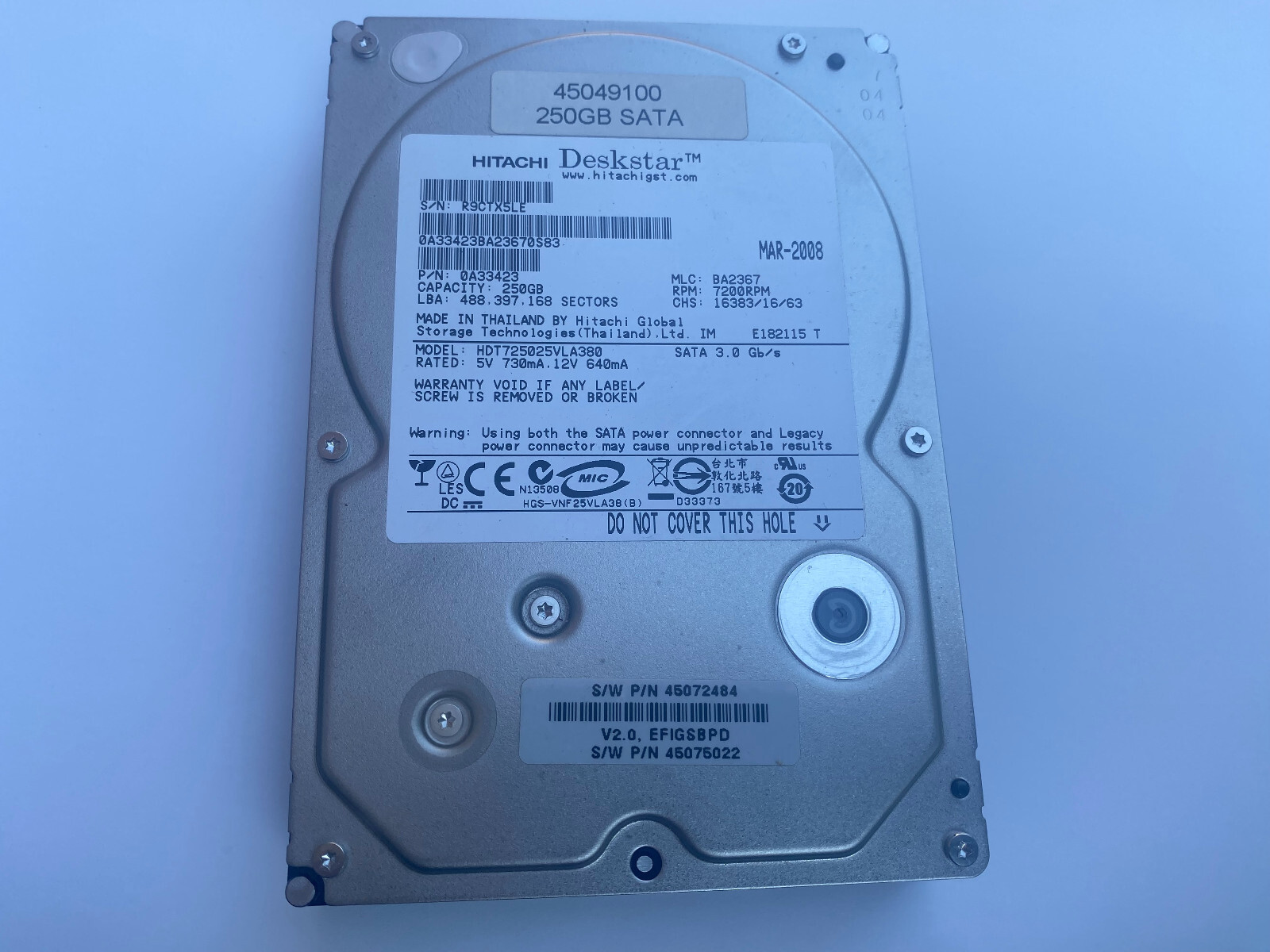 Xerox fiery hard disk / hard drive 45049100 / 0A33423 for fiery EX8002
