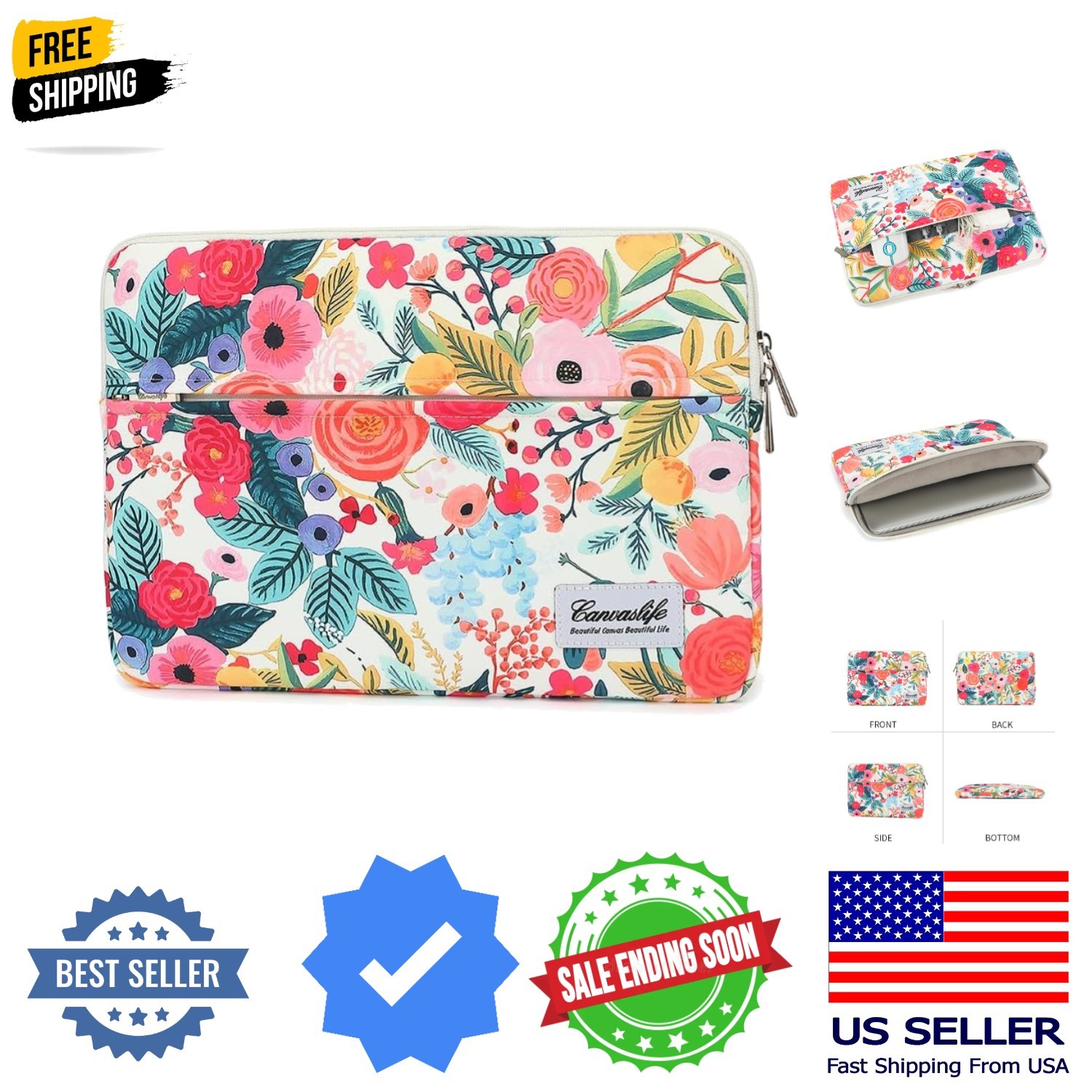 Garden Rose Waterproof Patten Laptop Sleeve 14 inch 14.0 inch Laptop case Bag