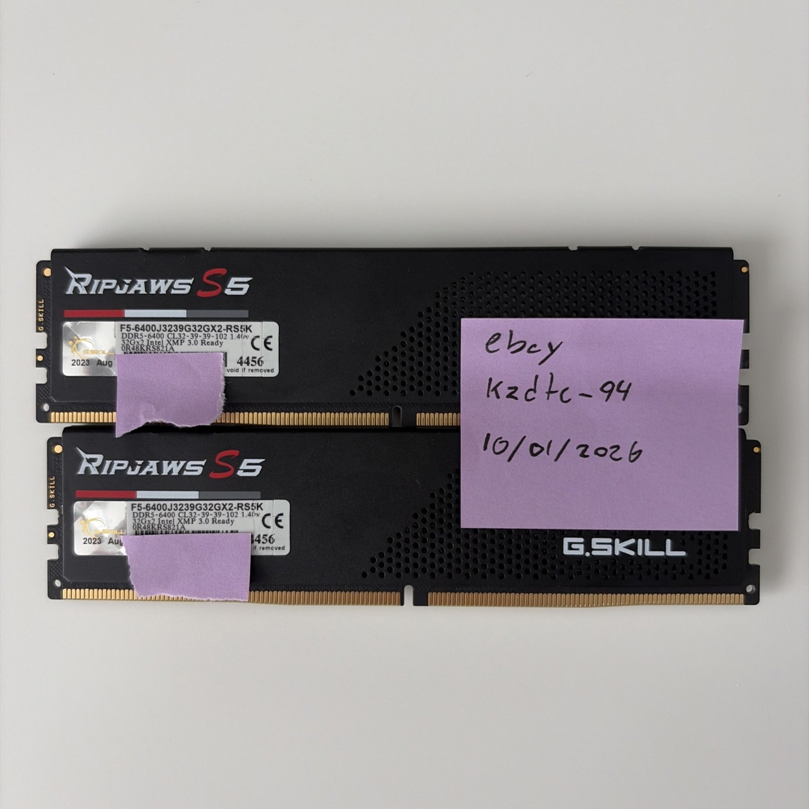 G.SKILL Ripjaws S5 64GB (2x32GB) DDR5-6400 CL32 F5-6400J3239G32GX2-RS5K