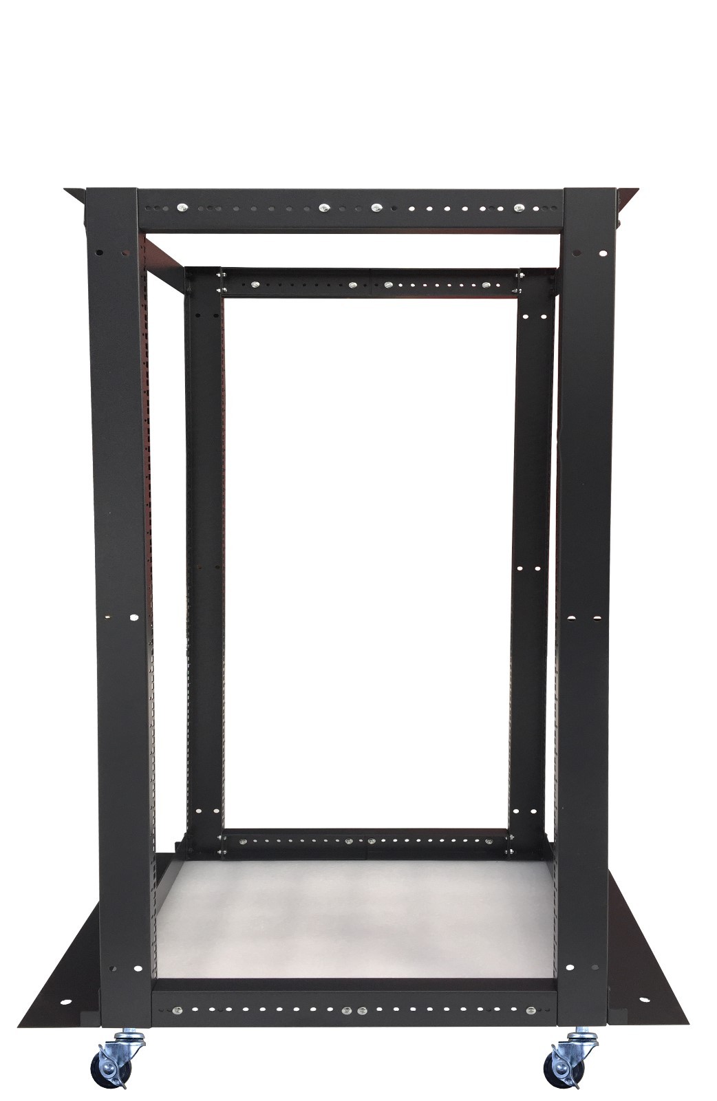 18U 4 Post Open Frame 19" Network Server Rack on Caters Adjustable Depth 
