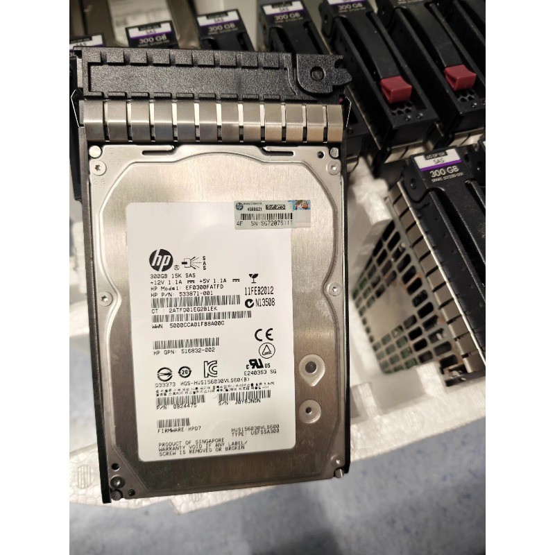 HP 300GB 15K SAS 3.5" HDD 516832-002 517350-001 With HP Caddy Fully Tested