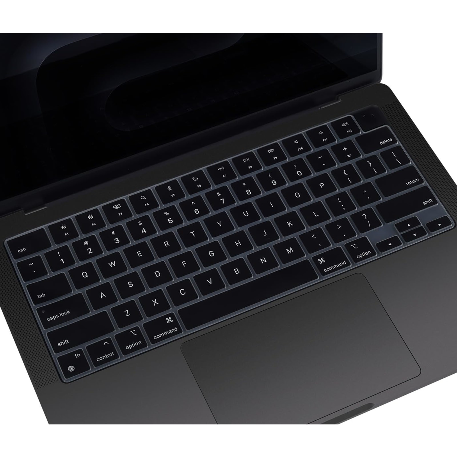 Black English Silicone Keyboard Cover for MacBook Pro 14/16 2021-2026 M1-M5