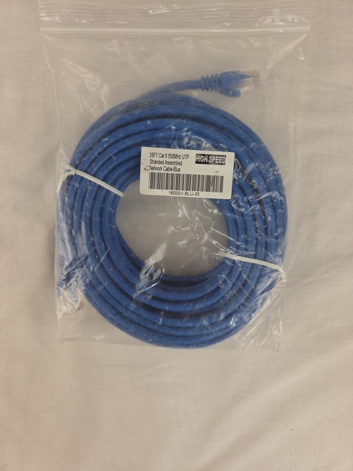 35' Cat 6 550MHz UTP High Speed Network Cable, Blue