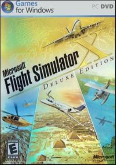 MS Flight Simulator X Deluxe w/ Manual PC DVD fly aircraft helicopters sim game