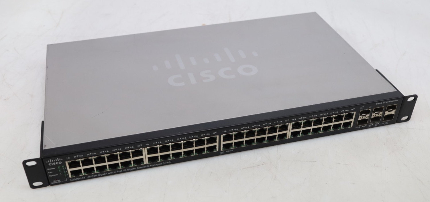 Cisco SG500X-48-K9 V2 48 Port Gigabit 4x 10Gb SFP+ Managed L3 Switch + Rack Ears