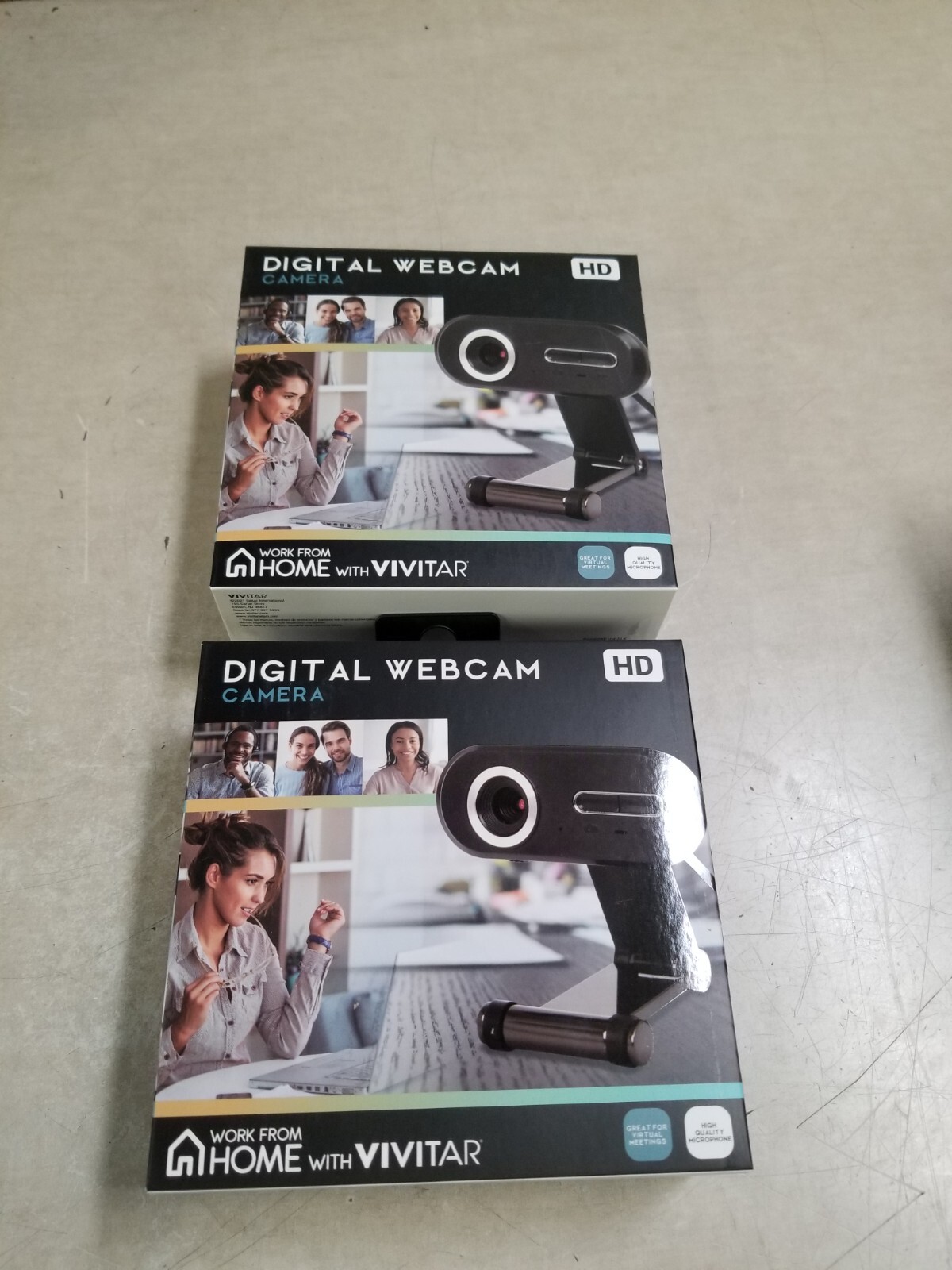 Lot of 2 - Vivitar VWC104-BLK USB HD Digital Webcam w/Mic-Optimized for Zoom