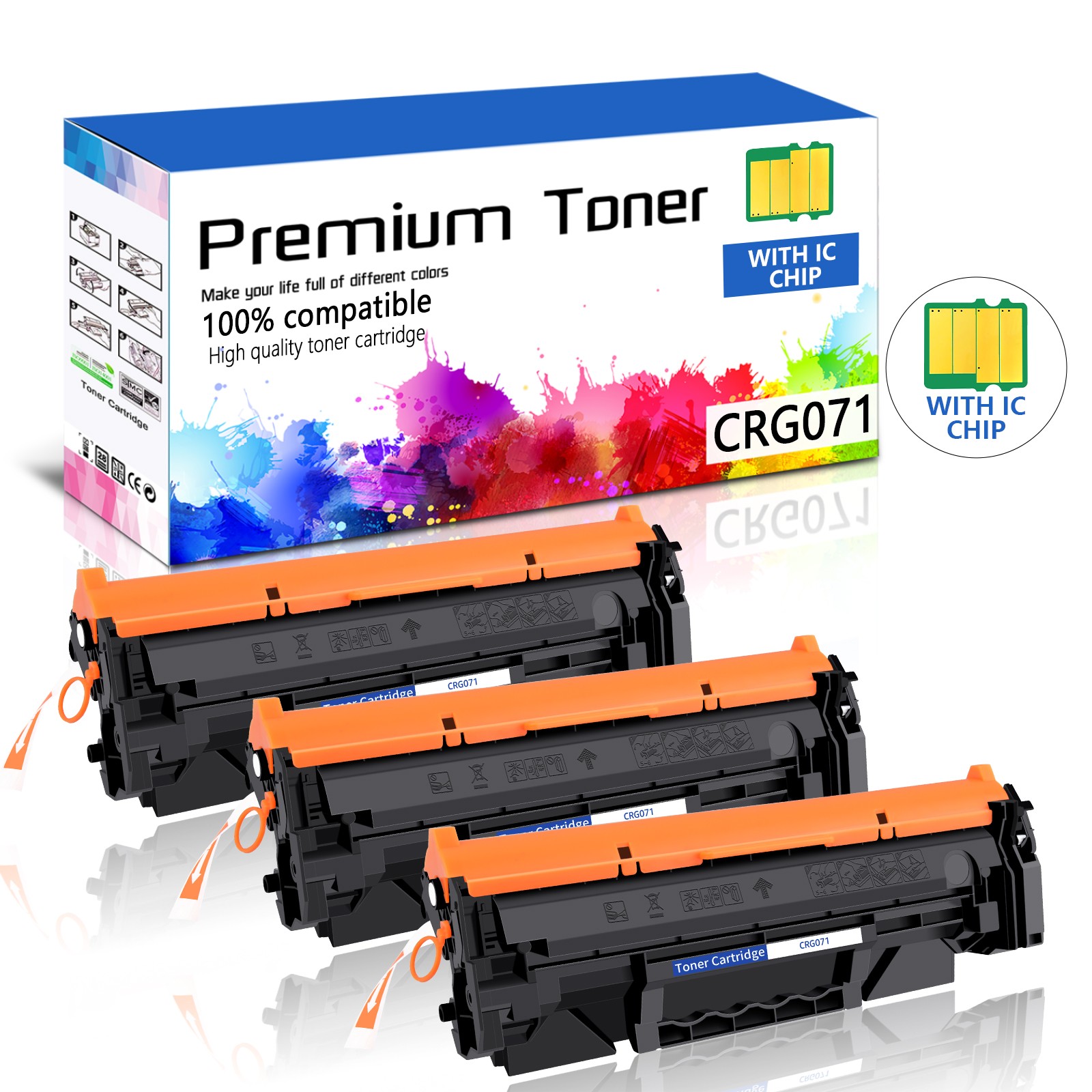 3PK Replacement for Canon 071 Toner Cartridges fit for imageCLASS MF272dw MF273d