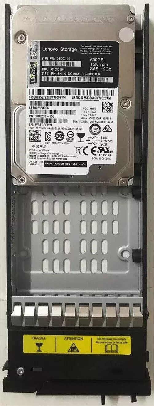 FOR Lenovo / IBM 01DC192 01DC194 ThinkSystem 600GB 15K 2.5" SAS Hard Drive HDD