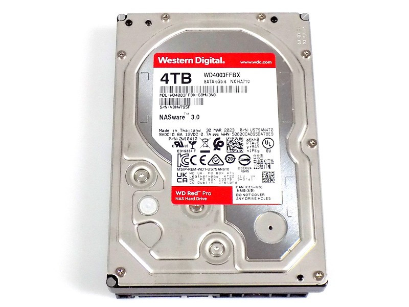 4TB Western Digital WD4003FFBX Red Pro NASware SATA 6Gbs HDD 3.5" RAID 7200rpm-