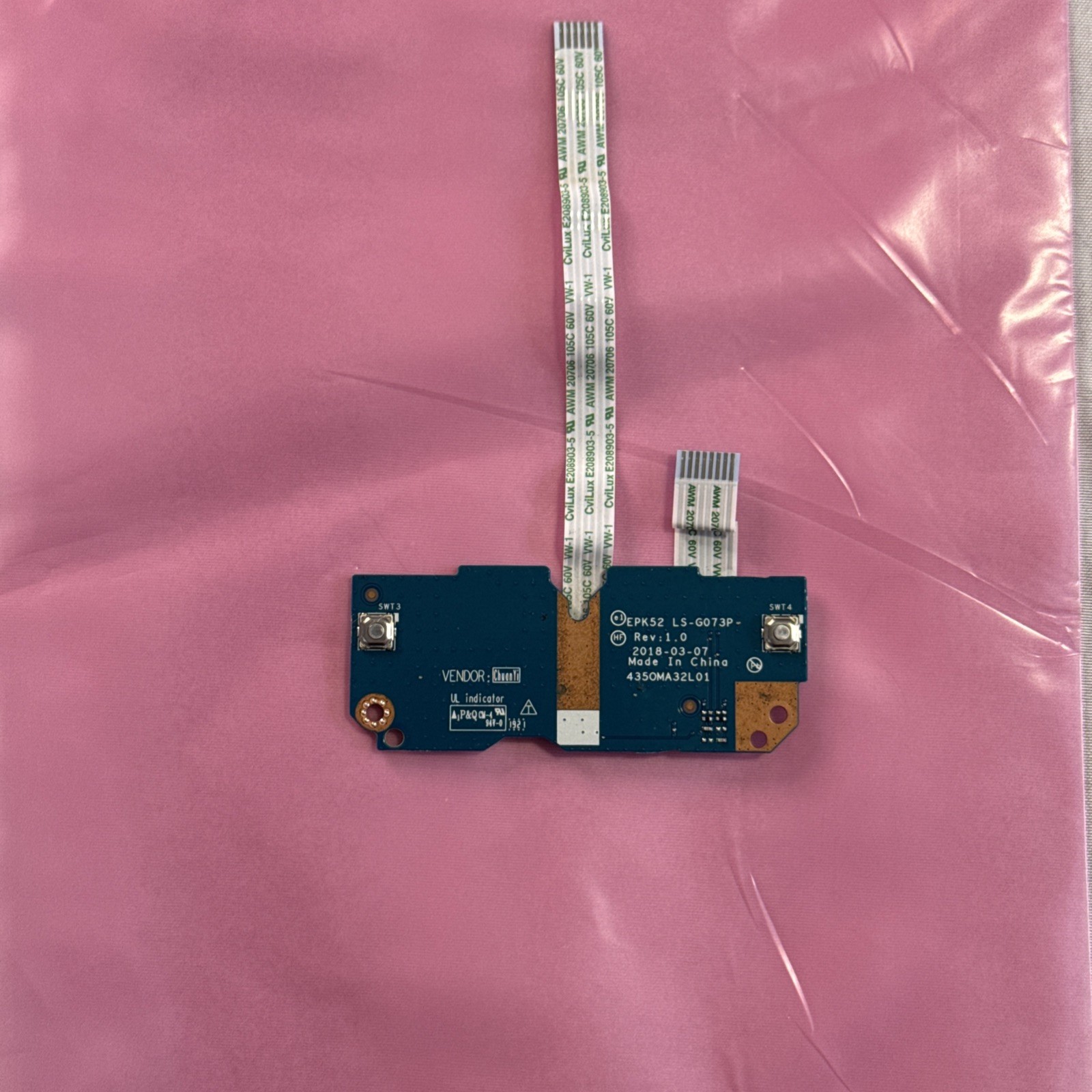 L20451-001 LS-G073P GENUINE HP TOUCHPAD BOARD WC 15-DB 15-DB0091NR (GRD A)(CE42)