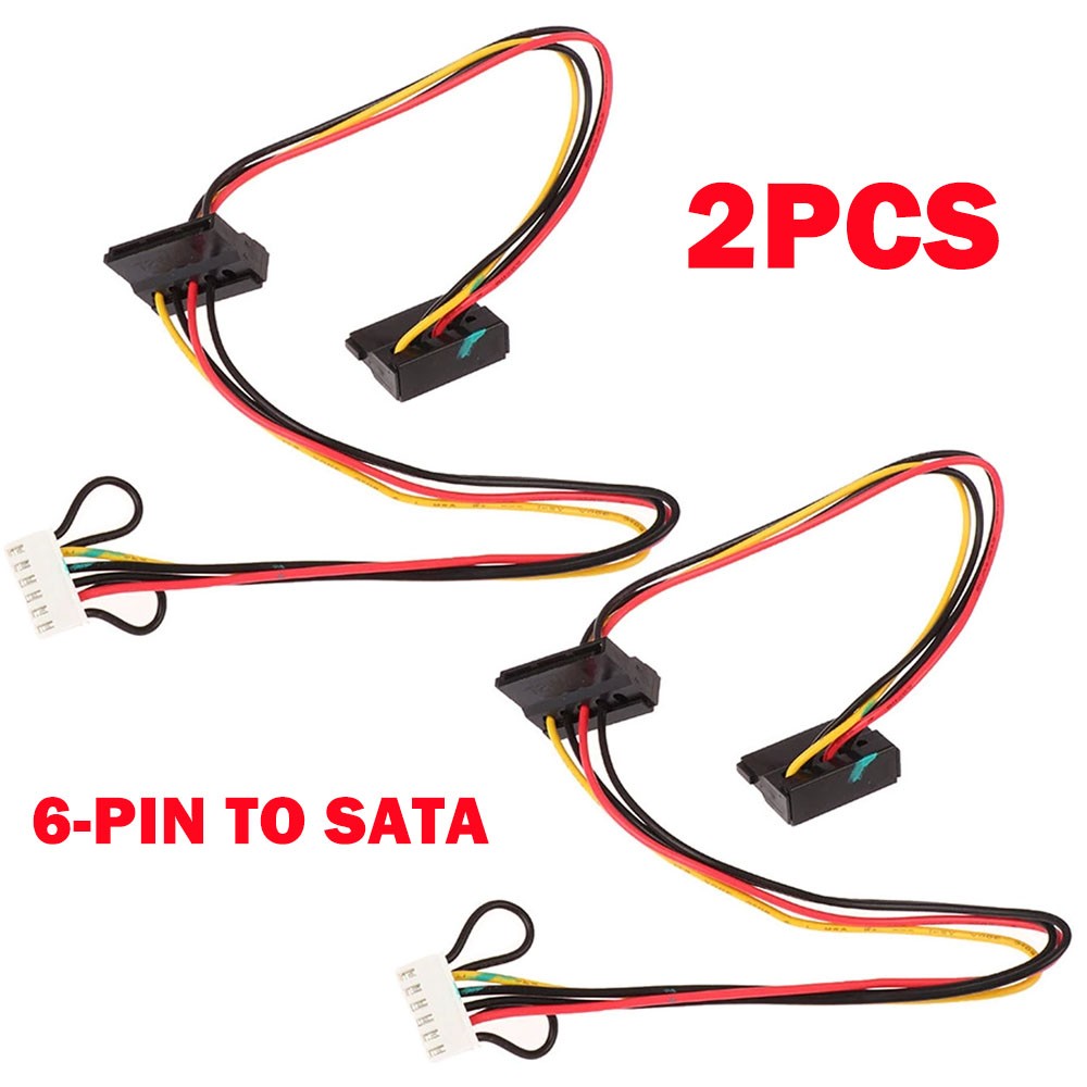2PC 6-Pin To 2-Port HDD SATA Power Socket Cable Conector For Acer Computer HOT