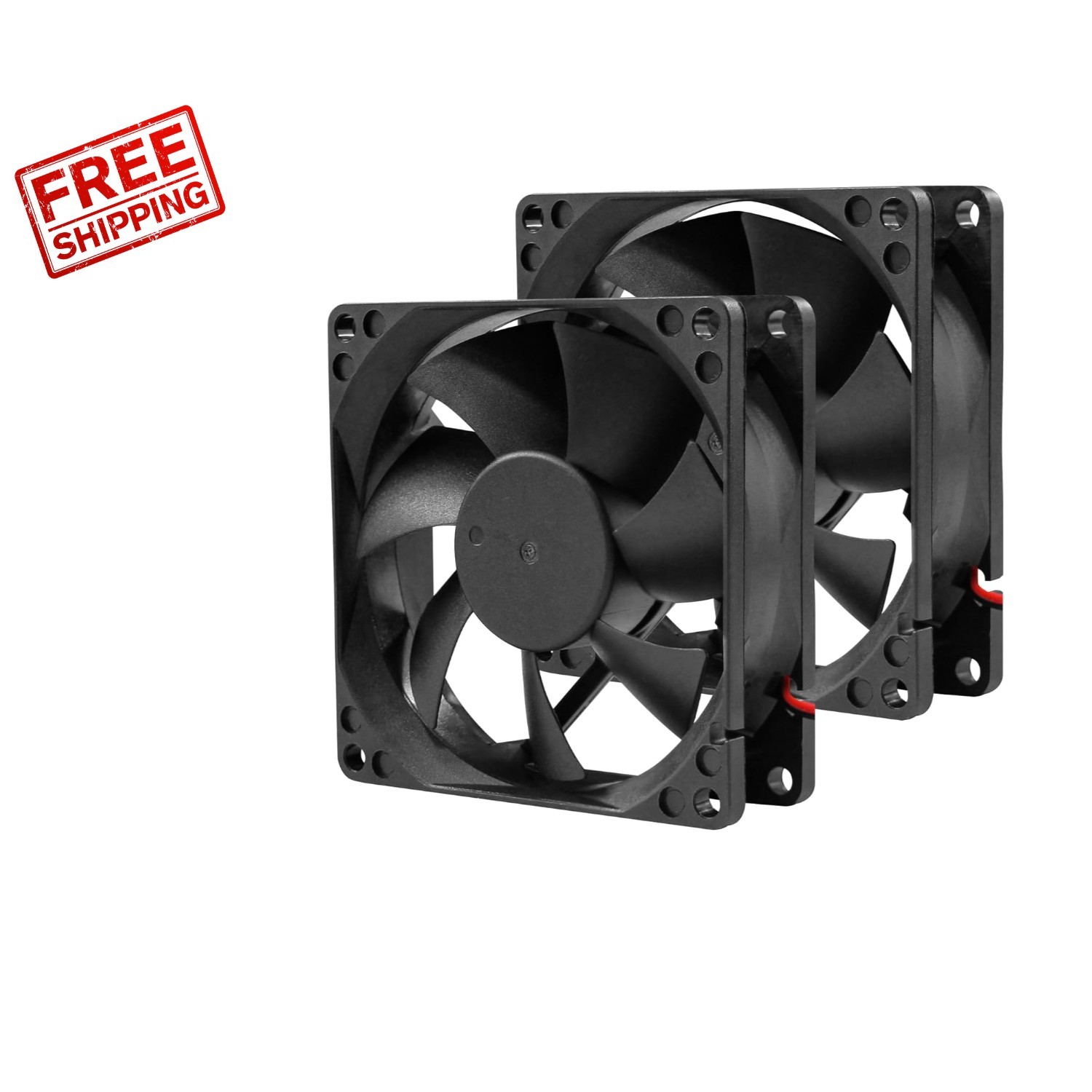 80mm 12V DC Cooling Fans - 2-Pack with 2-Pin Connector for Reliable Performance