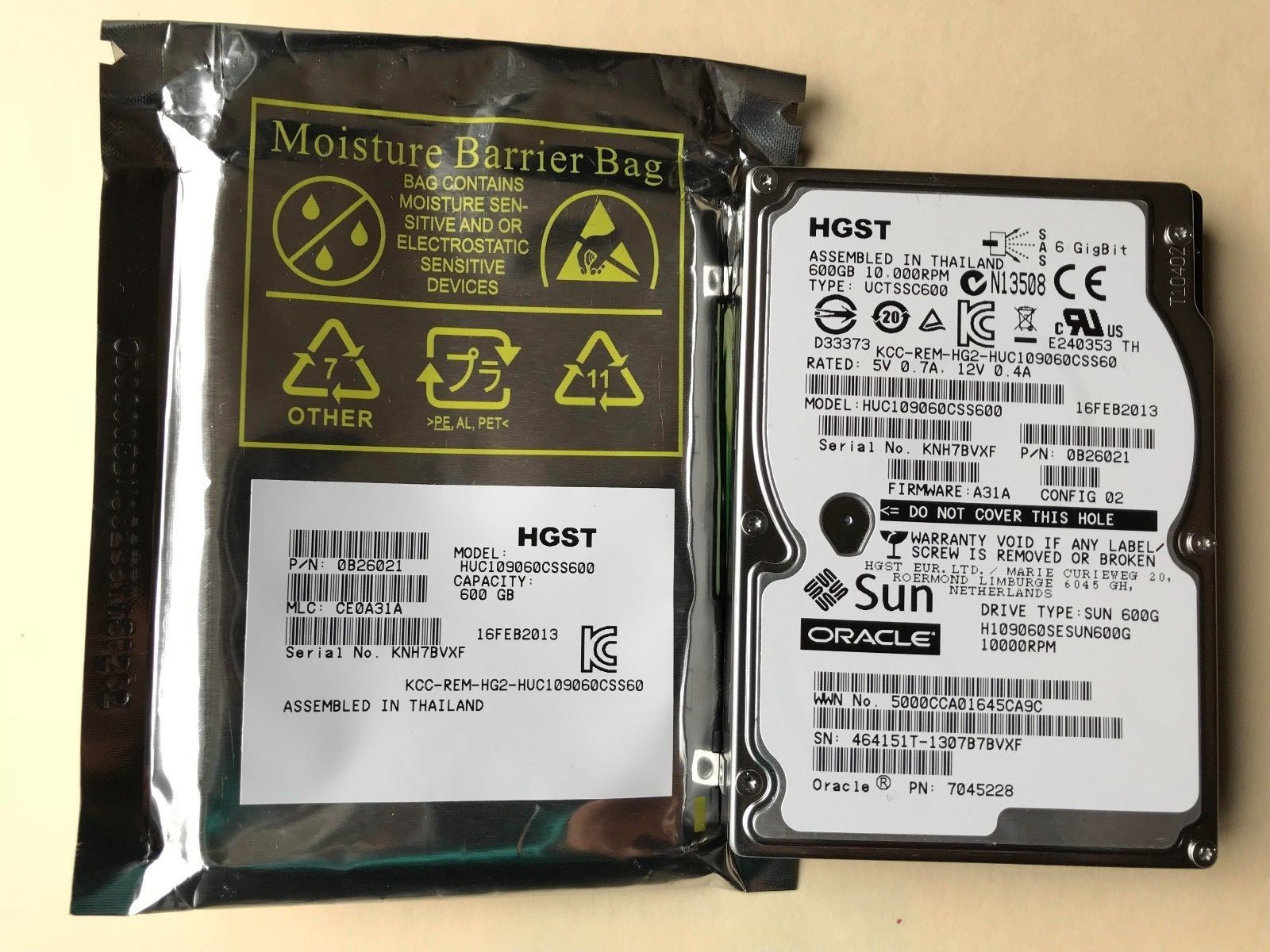 NEW SUN ORACLE XRA-SS2ND-600G10K2 7045228 600GB SAS 10K 2.5 H109060SESUN600G 