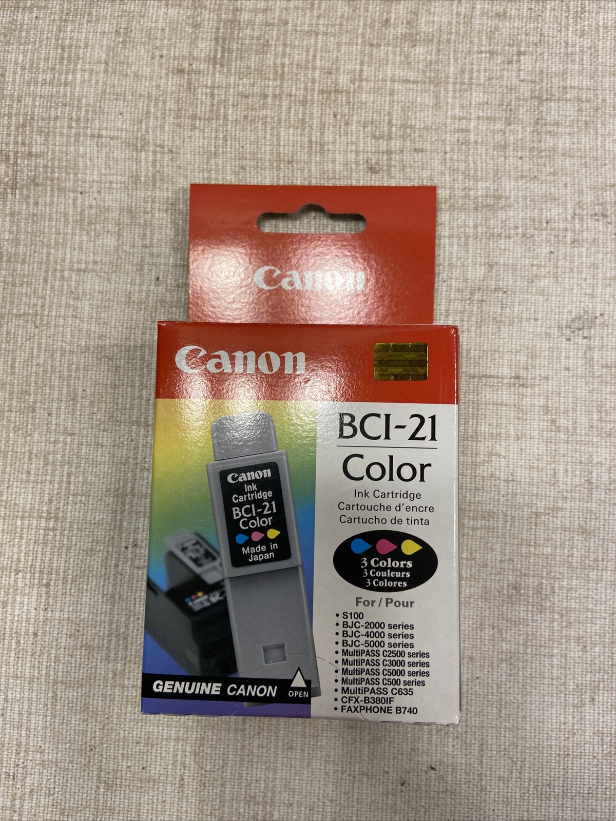 Canon BC-21E Black & Tri-Color Ink Cartridge 0899A003 Genuine New Sealed Box