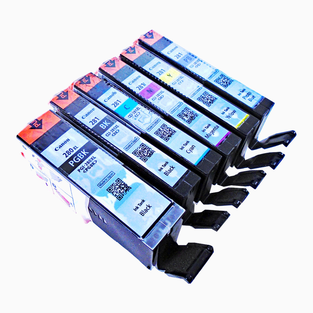 6PK Genuine Canon PGI-280XL Black & CLI-281 Color Ink Cart TR7520 TR8520 TS6120