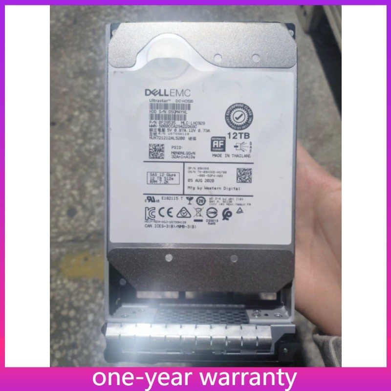 1PCS 09HXK6 07KT9W 0YMN53 Dell 12TB SAS 12T 3.5" R730 ME4024 Hard Drive New