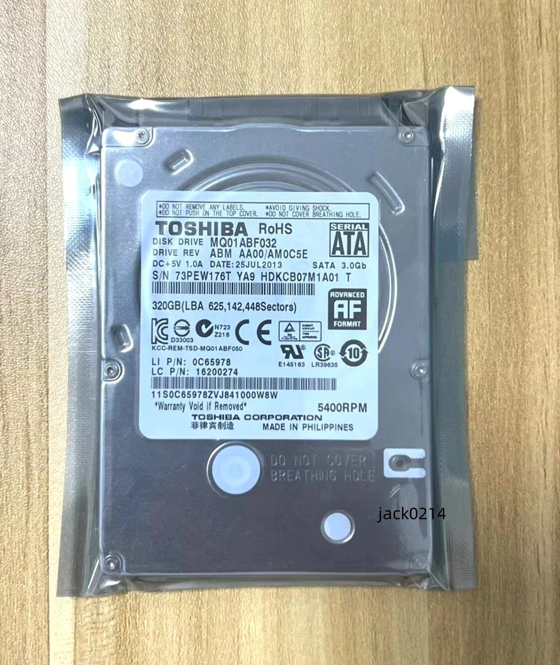 Toshiba 320 GB 320GB 7MM 2,5 Zoll HDD Festplatte 5400Rpm MQ01ABF032 SATA