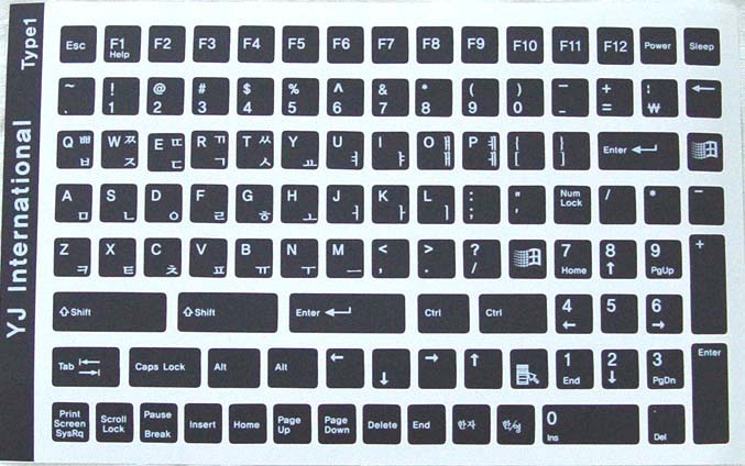 Korean Keyboard Sticker - Black / White / Transparent 108 keys high quality 