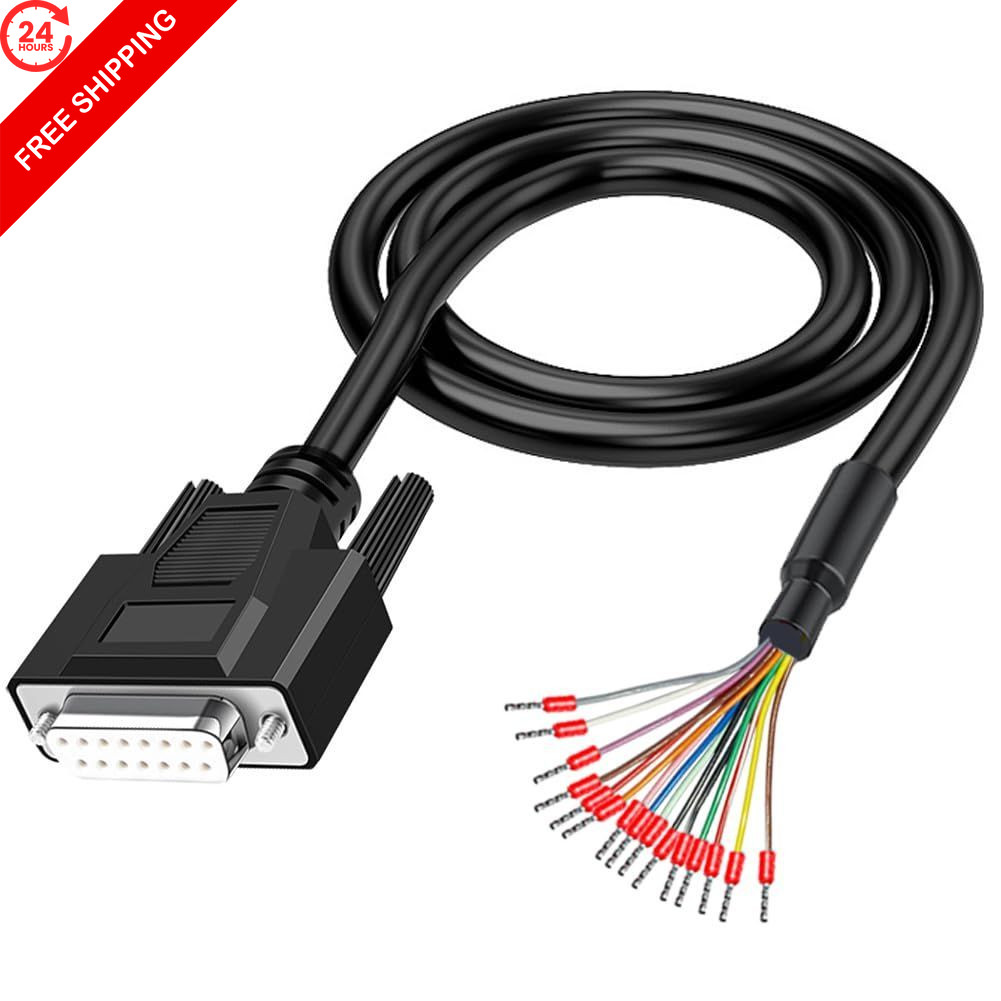 Willwewon 10Ft 26AWG DB15 Female RS232 15 Pin Serial Extension Cable Black
