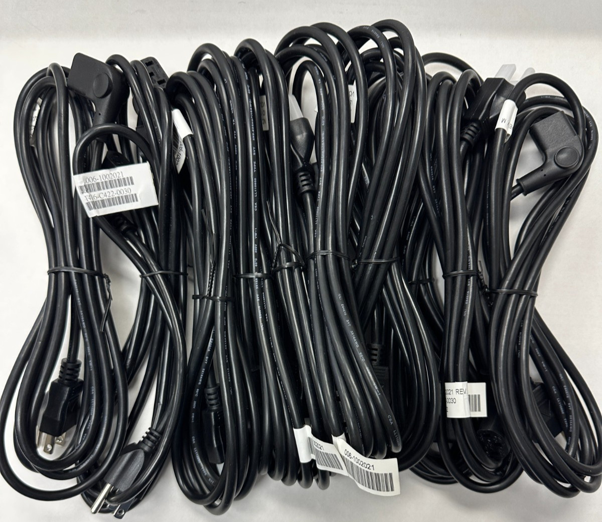 NCR  8Ft+ 90 Degree Power Cord NEMA 5-15P to IEC320 C13 18AWG Lot of Ten
