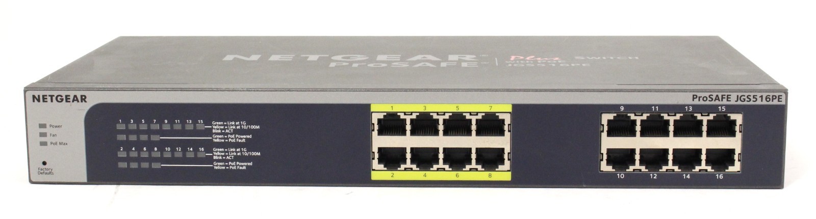 NETGEAR ProSAFE JGS516PE 16-Port Gigabit + PoE Network Switch; 6161198