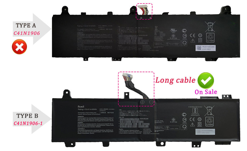 Laptop Battery C41N1906-1 For ASUS TUF Gaming A15 FA506IV FA506 FX506 FX706 90Wh