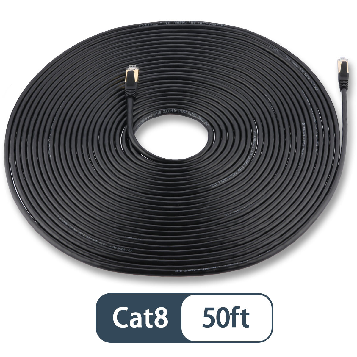 Cat 8 Ethernet Cable 50 ft- 40GB fastest Shielded (SSTP) Computer Internet Cable