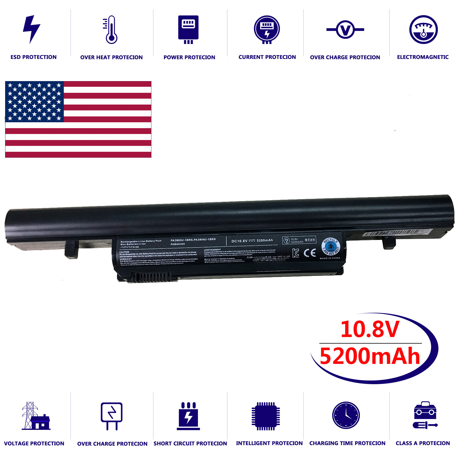 Battery for Toshiba Tecra R950-S9540 R850-S8511 R950-037-2 R950-S9520 R850-140