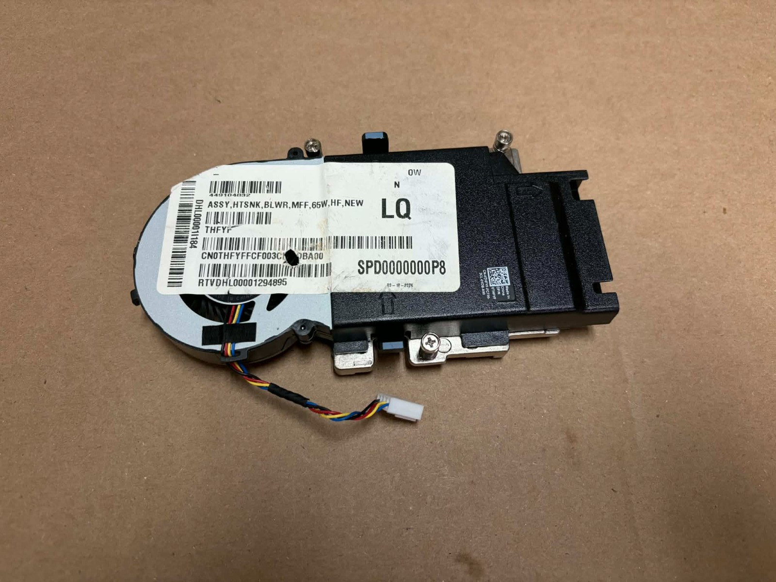 Dell OptiPlex 7000 5000 3000 series 7010 Micro 65W heatsink and fan THFYF
