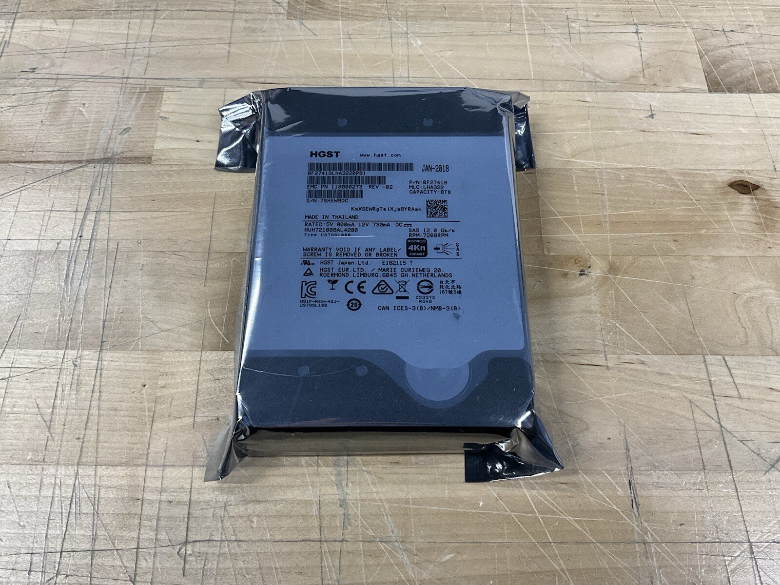 HGST HUH721008AL4200 Ultrastar 0F27419 8TB 7200RPM SAS 12Gb/s 3.5-in Hard Drive