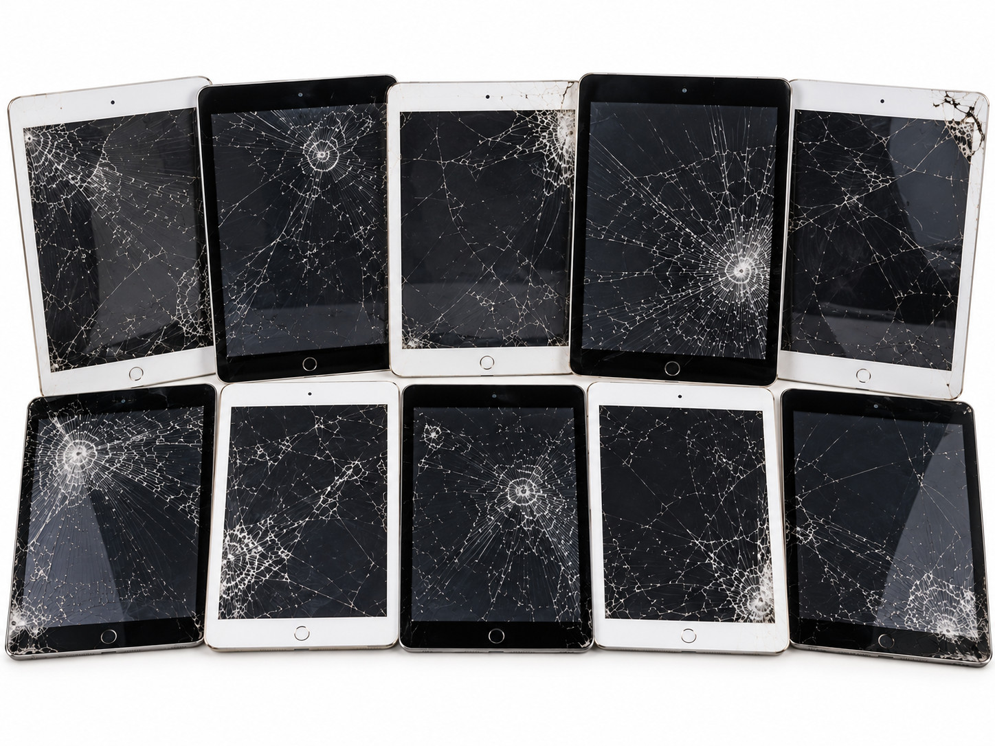 Lot of 10 Apple iPad 7th Generation Gen WIFI A2197 Unlocked Cracked Screens