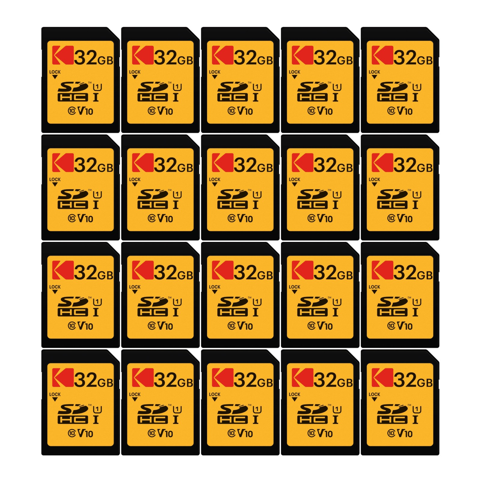 Kodak 32GB Class 10 UHS-I U1 SDHC Memory Card 20 Pack