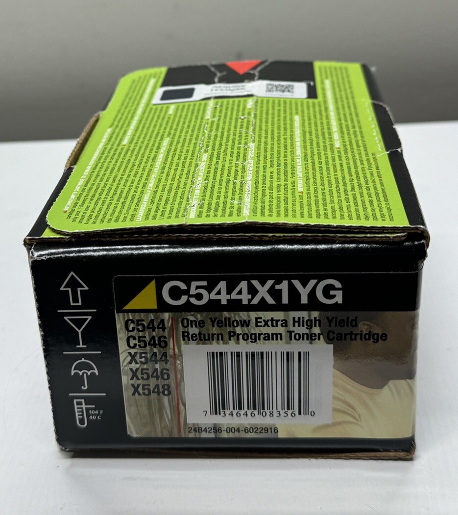 Lexmark C544X1YG C544 C546 X544 X546 Extra High Yield Yellow Toner Cartridge