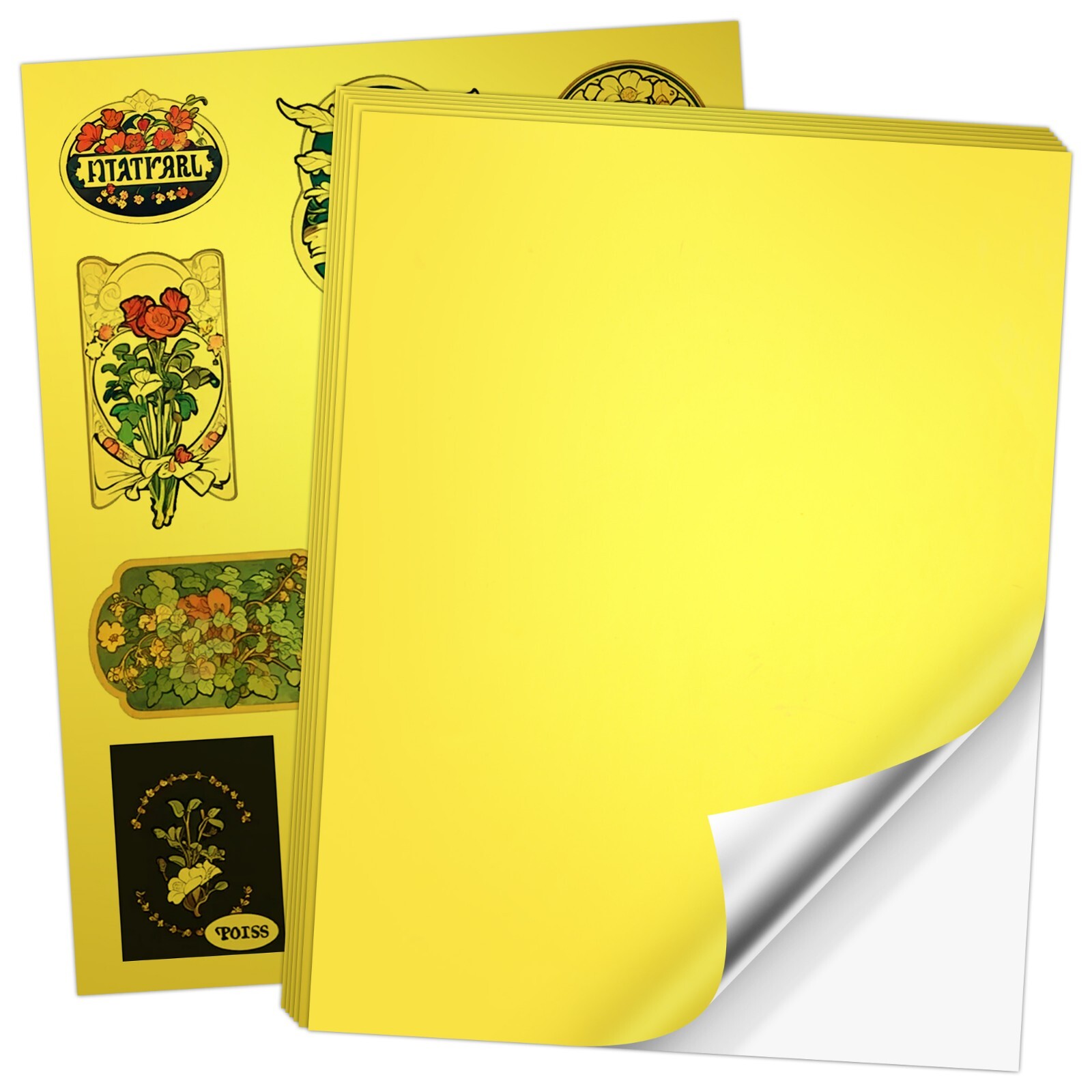 60PK Koala Foil Gold Vinyl Sticker Paper Inkjet Laser Printers Waterproof 8.5x11
