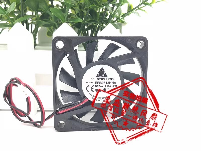 Delta EFB0624HHA 6010 DC24V 0.16A 6CM 2-Wire Inverter Cooling Fan