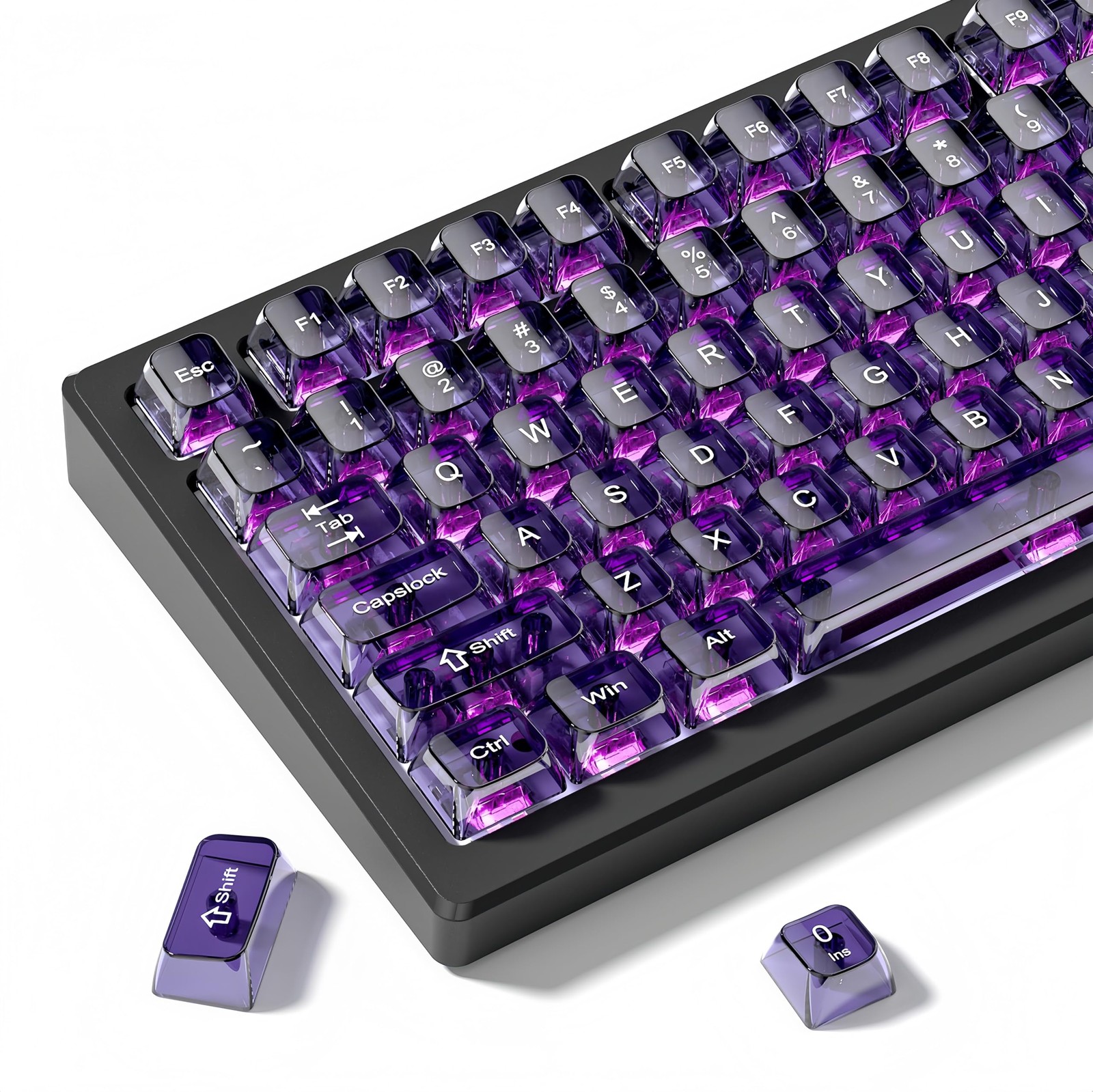Clear keycaps Set,Translucent Keyboard keycaps,Jelly Key caps