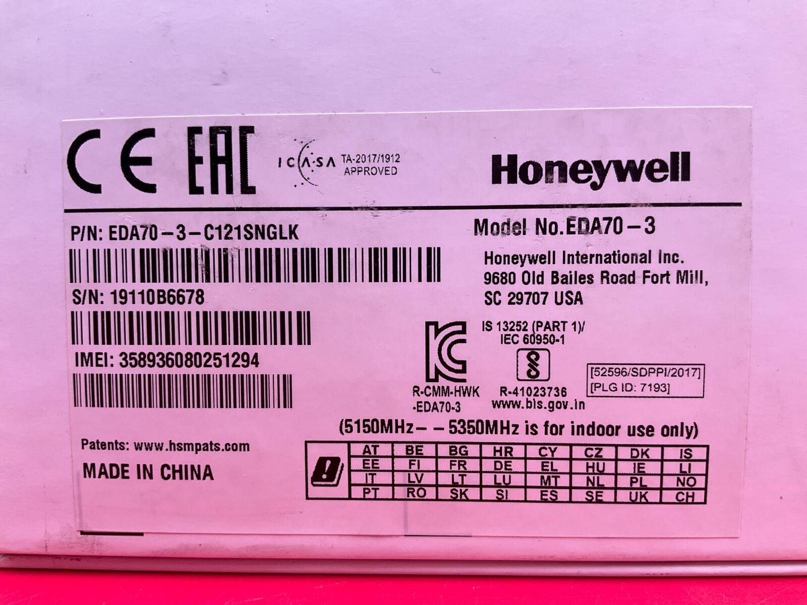 Honeywell ScanPal EDA70 Portable Data Terminal EDA70-3-C121SNGLK ✅❤️️✅❤️️ NEW