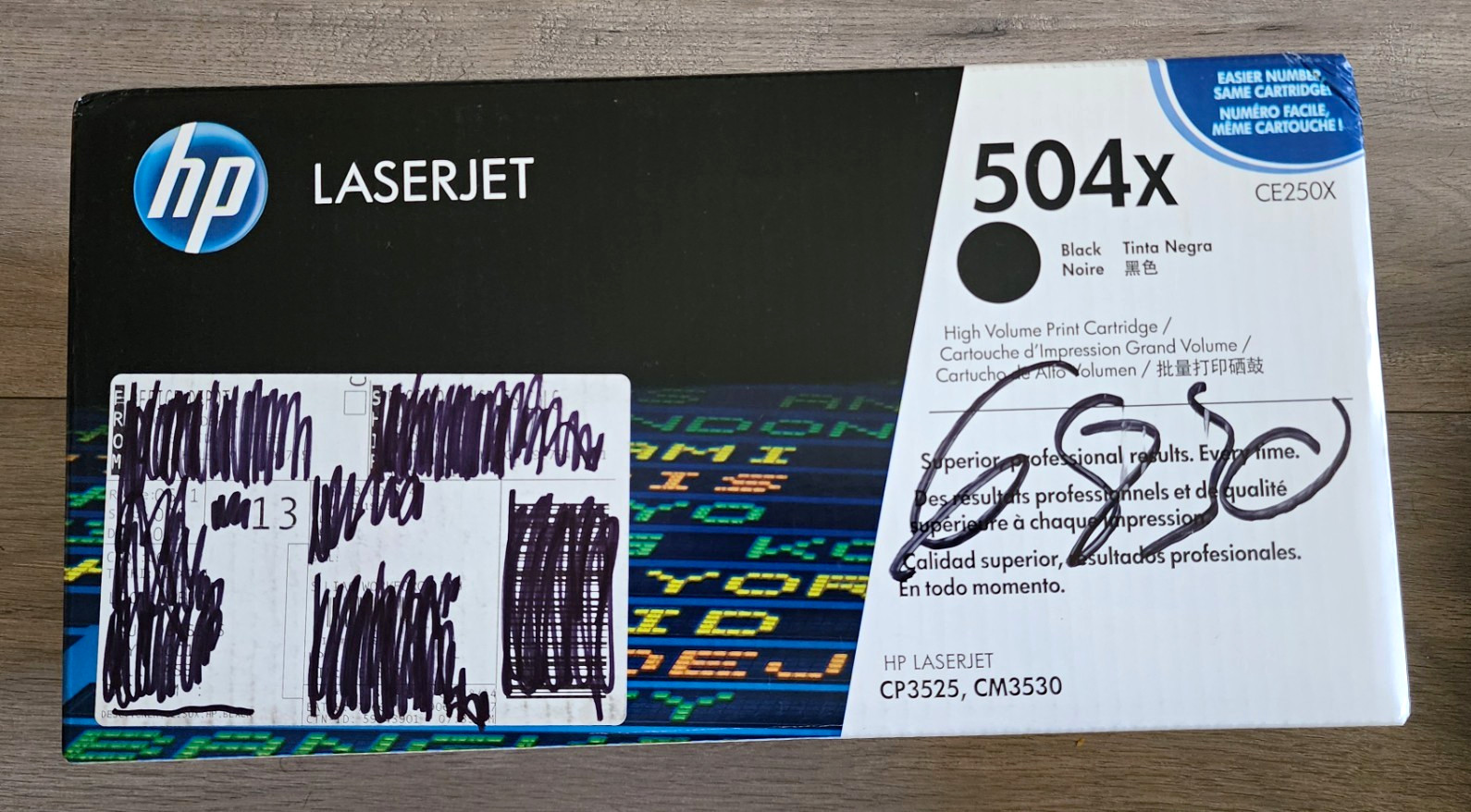 HP 504X CE250X Black High Yield Laser Toner Cartridge for LaserJet CP3525 CM3530