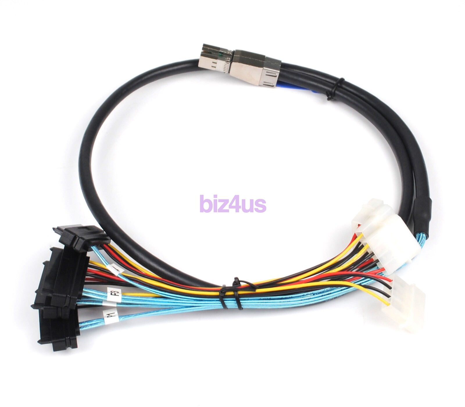100cm/200cm SFF-8644 to 4X SFF-8482 Mini SAS Internal HD w/IDE Power Cable 1M/2M